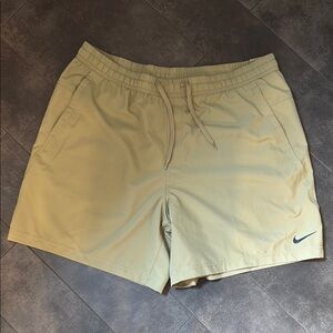 Nike Tan Athletic Shorts Lightweight Elastic Waist